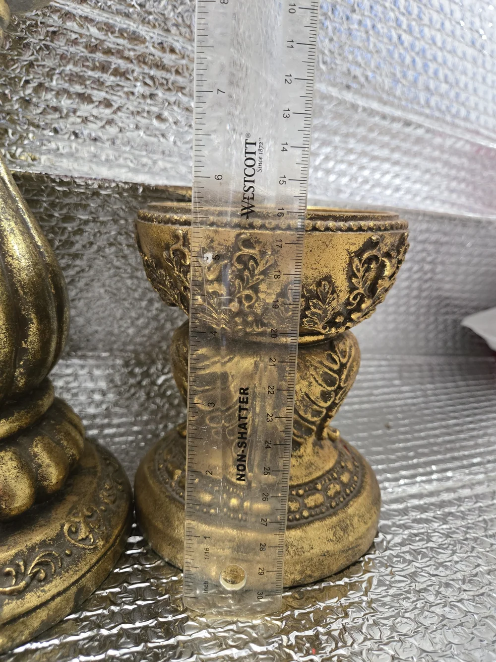 Antique Gold Decorative Candle Holders Set - Home Accents